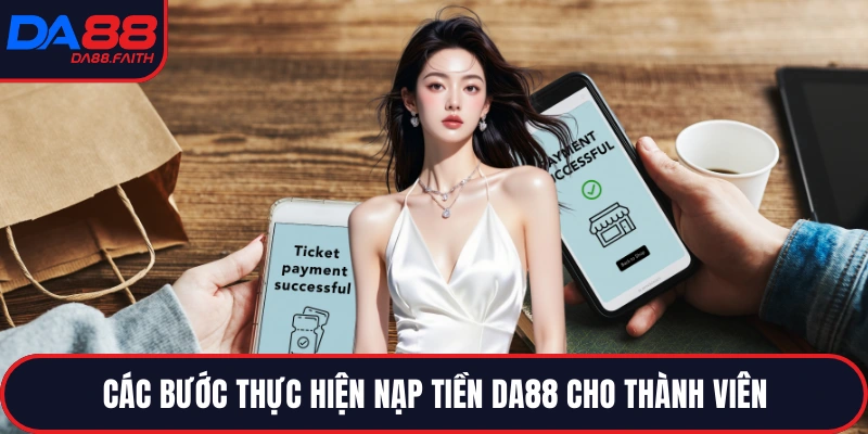 Các bước thực hiện nạp tiền DA88 cho thành viên